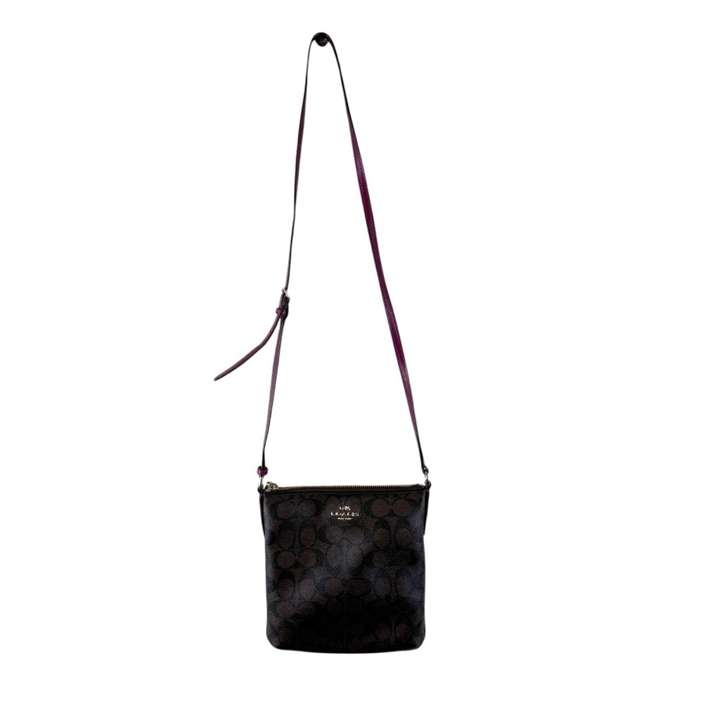 Coach North South Signature Coated Canvas Crossbody Bag